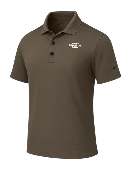 Nike Dark Olive Brown Tech Basic Dri-FIT Polo
 w/First Financial Bank Logo