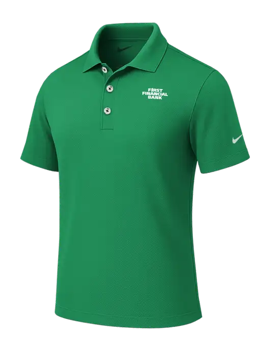 Nike Kelly Green Tech Basic Dri-FIT Polo
 w/First Financial Bank Logo