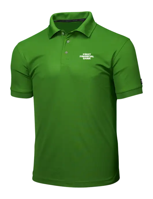 OGIO Dark Kelly Green Caliber 2.0 Polo w/First Financial Bank Logo