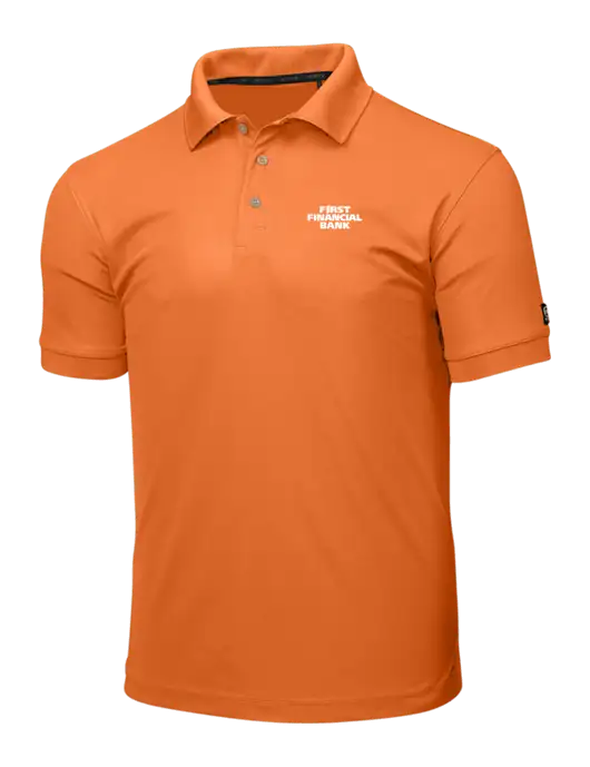 OGIO Orange Caliber 2.0 Polo w/First Financial Bank Logo