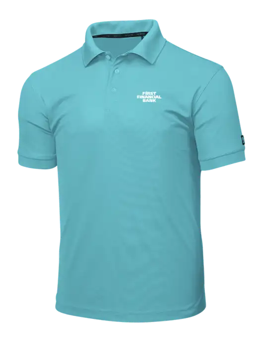 OGIO Light Sapphire Caliber 2.0 Polo w/First Financial Bank Logo