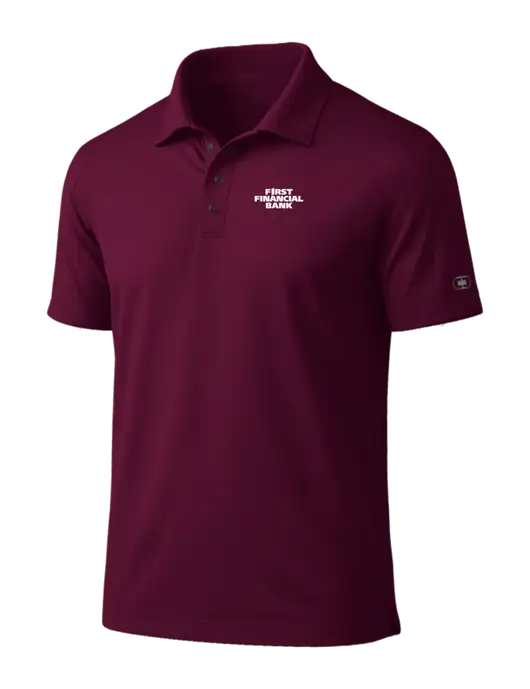 OGIO Linear Maroon Polo w/First Financial Bank Logo
