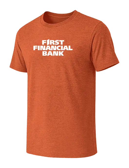 BELLA+CANVAS Heather Orange CVC Short Sleeve Tee w/First Financial Bank Logo