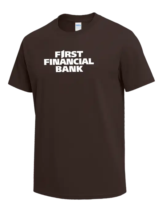 Brown Heavyweight 6.1 oz T-Shirt w/First Financial Bank Logo