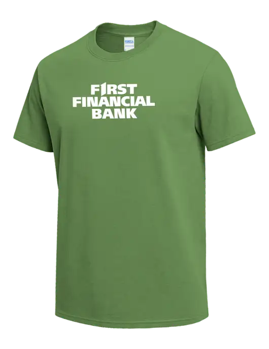 Light Kelly Green Heavyweight 6.1 oz T-Shirt w/First Financial Bank Logo