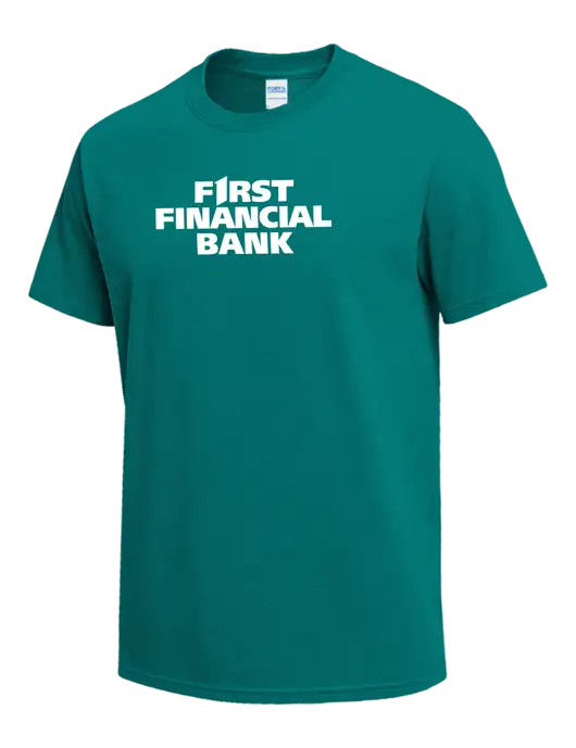 Teal Heavyweight 6.1 oz T-Shirt w/First Financial Bank Logo