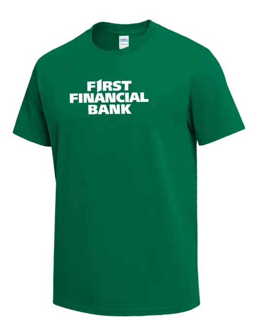 Kelly Green Heavyweight 6.1 oz T-Shirt w/First Financial Bank Logo