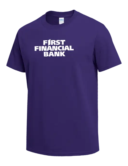 Purple Heavyweight 6.1 oz T-Shirt w/First Financial Bank Logo