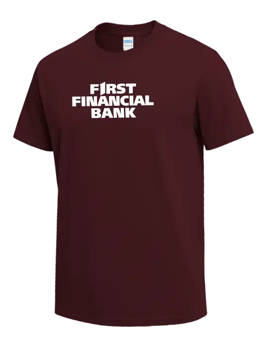 Maroon Heavyweight 6.1 oz T-Shirt w/First Financial Bank Logo