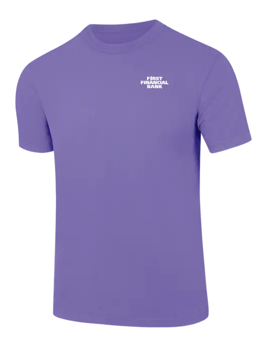 Comfort Colors 6.1 oz Light Purple Heavyweight Ring Spun T-Shirt w/First Financial Bank Logo