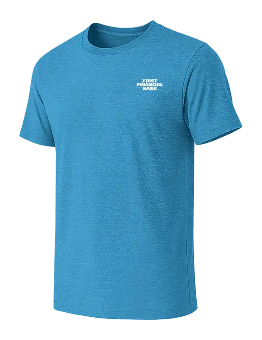 BELLA+CANVAS Heather Sapphire CVC Short Sleeve Tee w/First Financial Bank Logo