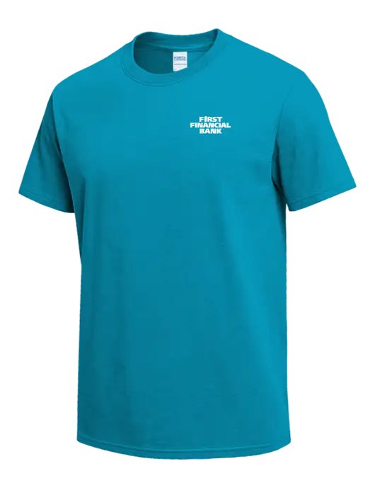 Sapphire Blue Heavyweight 6.1 oz T-Shirt w/First Financial Bank Logo