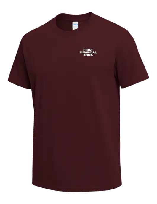 Maroon Heavyweight 6.1 oz T-Shirt w/First Financial Bank Logo