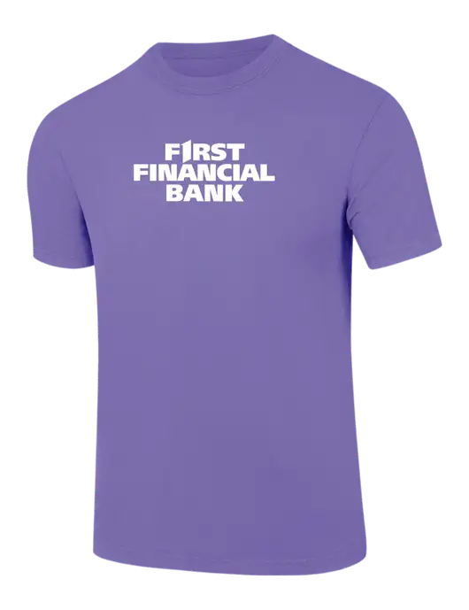 Comfort Colors 6.1 oz Light Purple Heavyweight Ring Spun T-Shirt w/First Financial Bank Logo