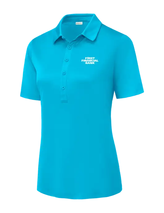 Sapphire Womens Posi-UV Pro Polo w/First Financial Bank Logo
