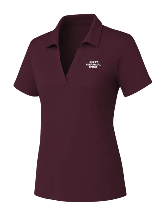 Womens Maroon PosiCharge RacerMesh Polo w/First Financial Bank Logo
