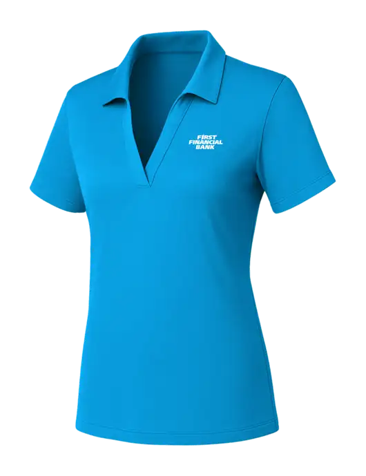 Womens Sapphire PosiCharge RacerMesh Polo w/First Financial Bank Logo