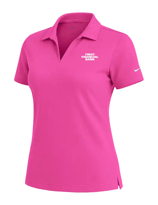 NIKE Fuchsia Womens Dri-Fit Micro Pique Polo w/First Financial Bank Logo
