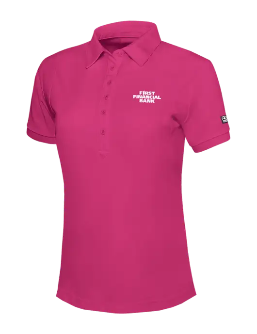 OGIO Womens Pink Jewel Polo w/First Financial Bank Logo