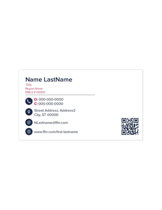 First Financial Mortgage Business Cards