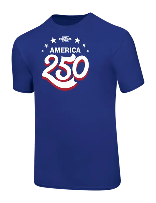Ring Spun Royal 4.5 oz T-Shirt w/America 250 3D Logo