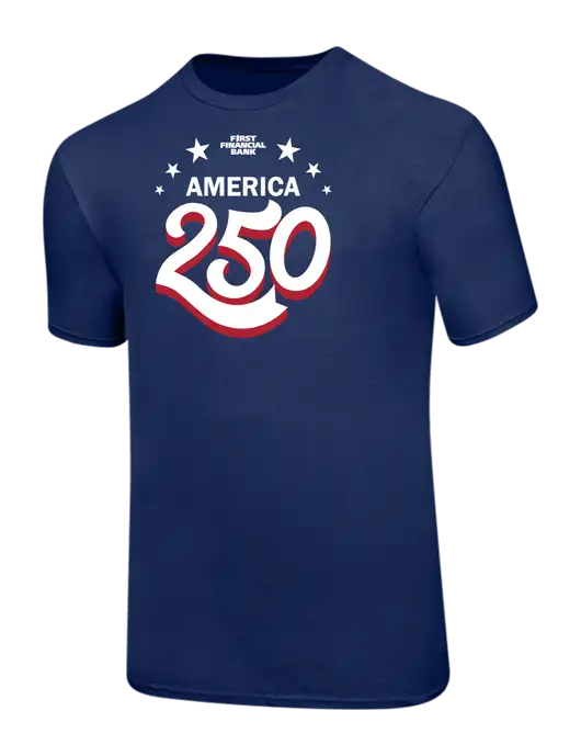 Ring Spun Navy 4.5 oz T-Shirt w/America 250 3D Logo
