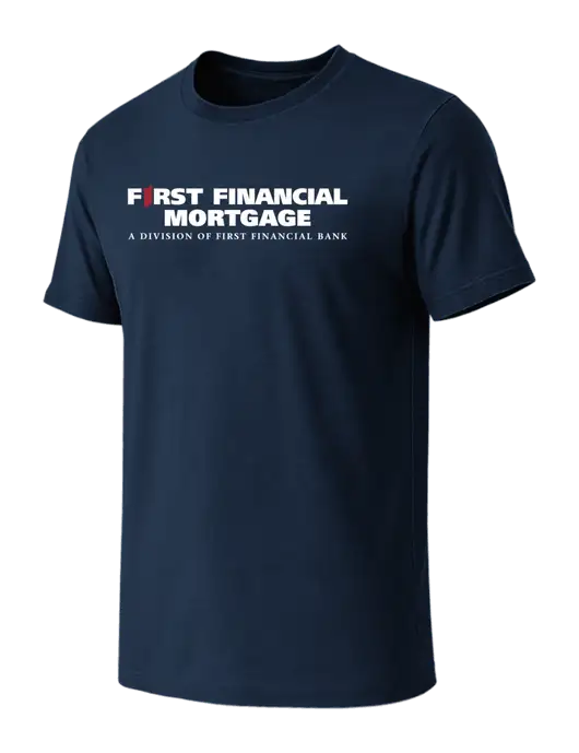 BELLA+CANVAS Navy CVC Short Sleeve Tee w/First Financial Mortgage Logo