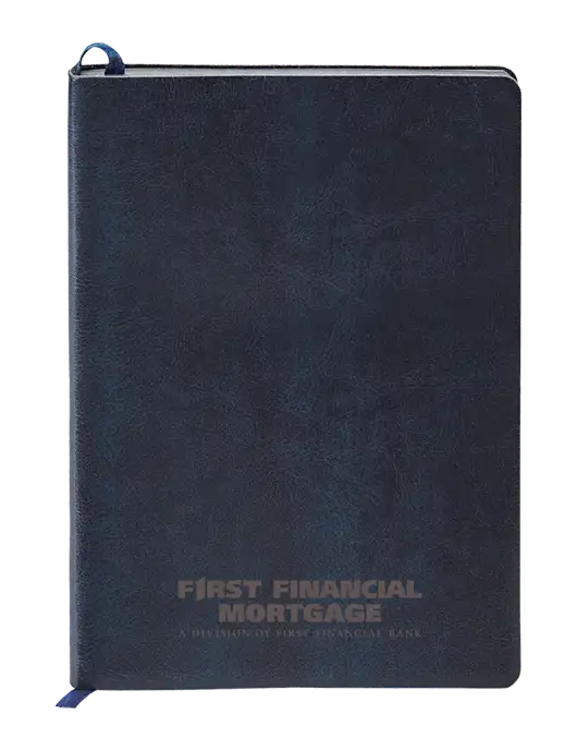 Fabrizio Dark Navy Soft Cover 5.75 x 8.125 Journal w/First Financial Mortgage Logo