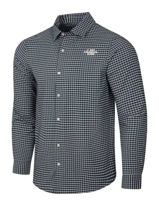 Dark Grey/White City Stretch Shirt w/First Financial Bank Logo