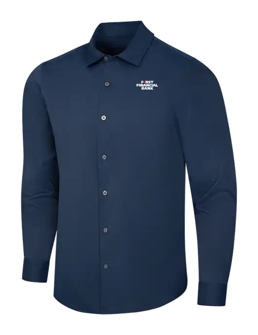 Navy City Stretch Shirt w/First Financial Bank Logo