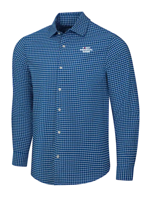 Navy/White City Stretch Shirt w/First Financial Bank Logo
