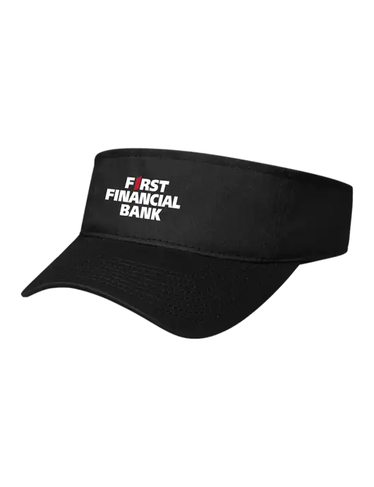 Black Cap Visor w/First Financial Bank Logo