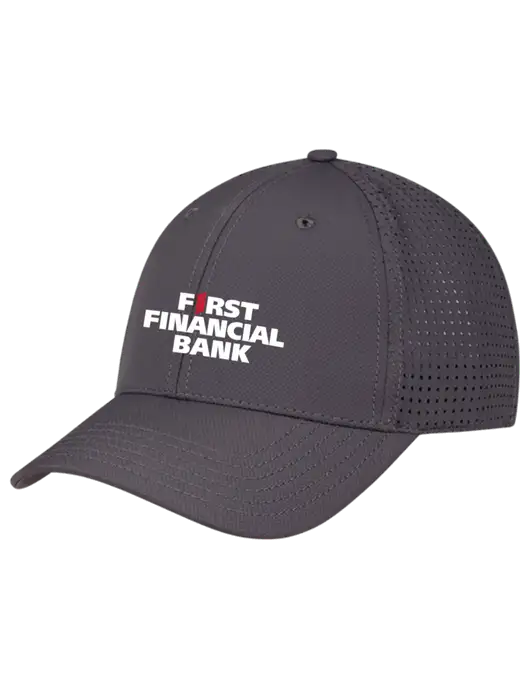 Charcoal Performance Stretchable Cap Hook & Loop w/First Financial Bank Logo