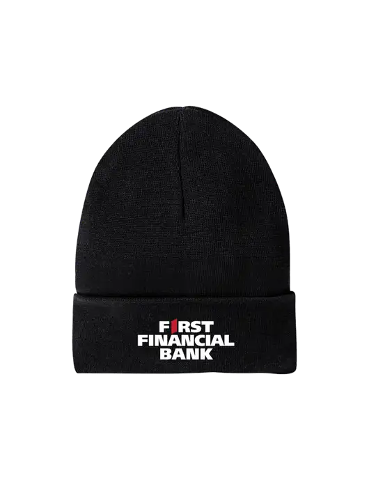 Recycled Black Beanie w/First Financial Bank Logo