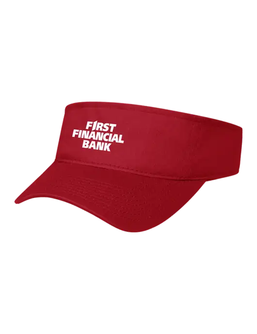 Red Cap Visor w/First Financial Bank Logo