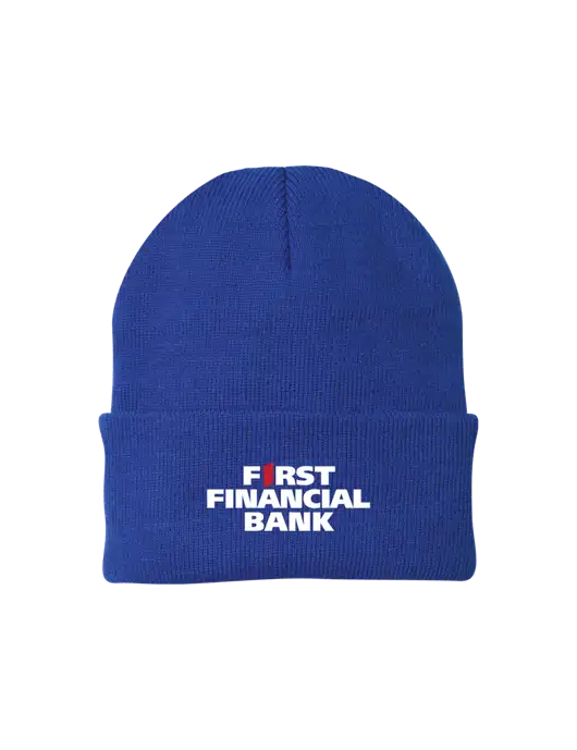 Royal Knit Cap w/First Financial Bank Logo