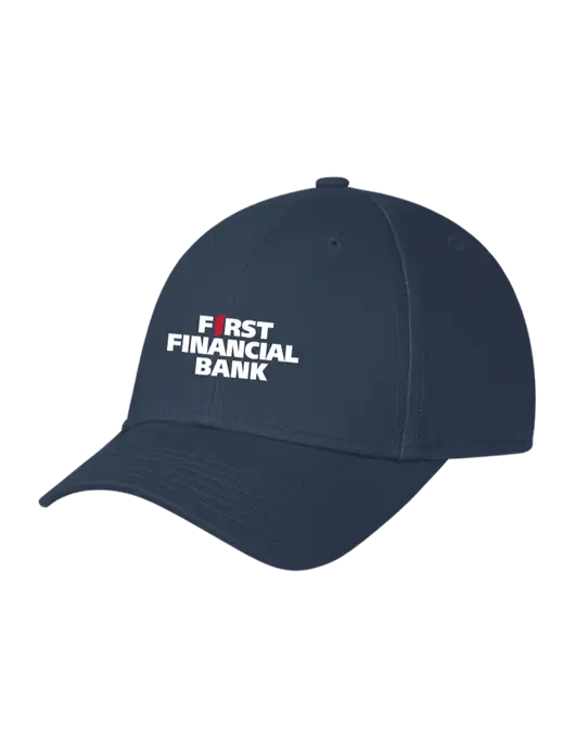 Navy Structured Cap Hook & Loop w/First Financial Bank Logo