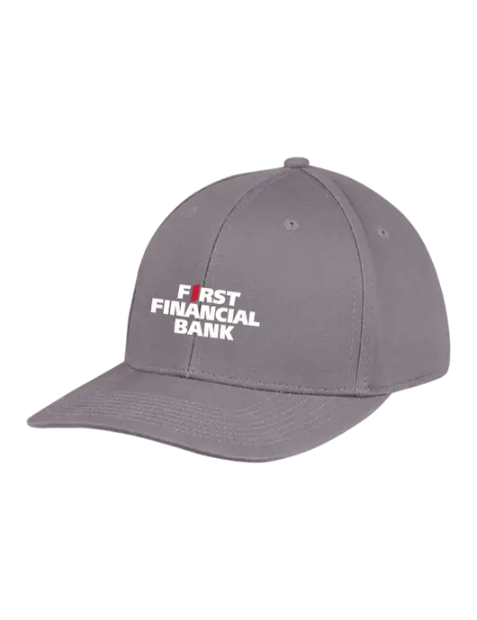 Premium Modern Structured Twill Charcoal Snapback Cap w/First Financial Bank Logo