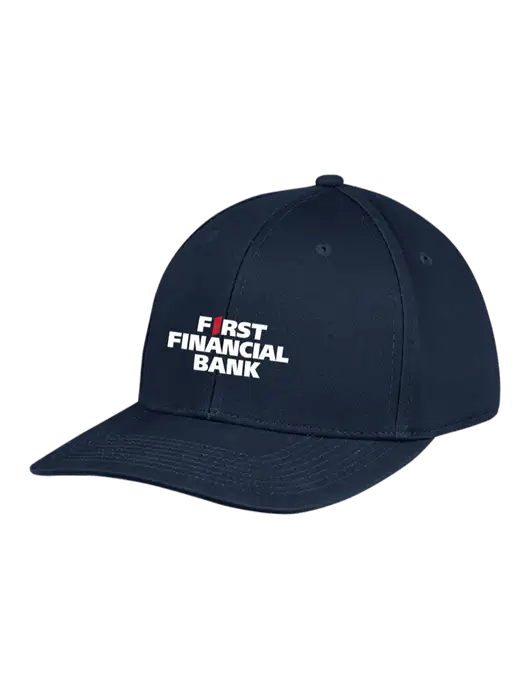Premium Modern Structured Twill Navy Snapback Cap w/First Financial Bank Logo