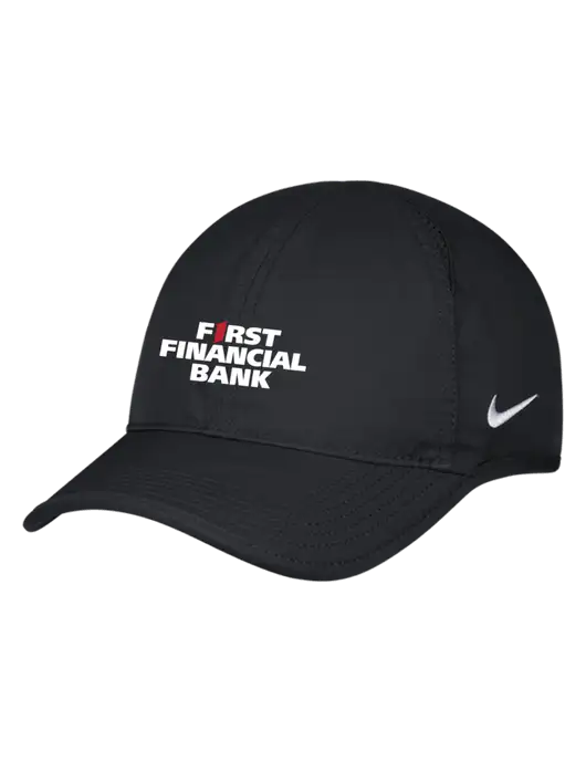 Nike Black Featherlight Cap w/First Financial Bank Logo