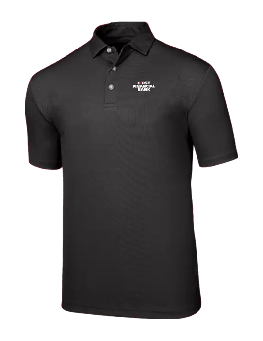 Callaway Birdseye Black Polo w/First Financial Bank Logo