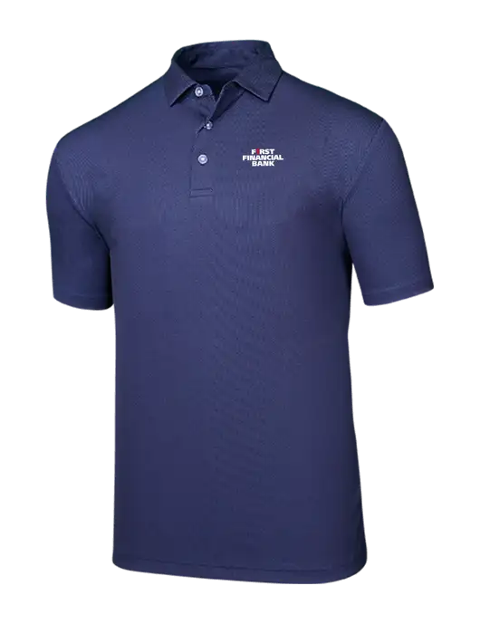 Callaway Birdseye Navy Polo w/First Financial Bank Logo