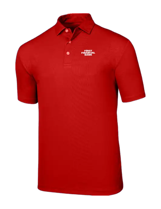 Callaway Birdseye Red Polo w/First Financial Bank Logo