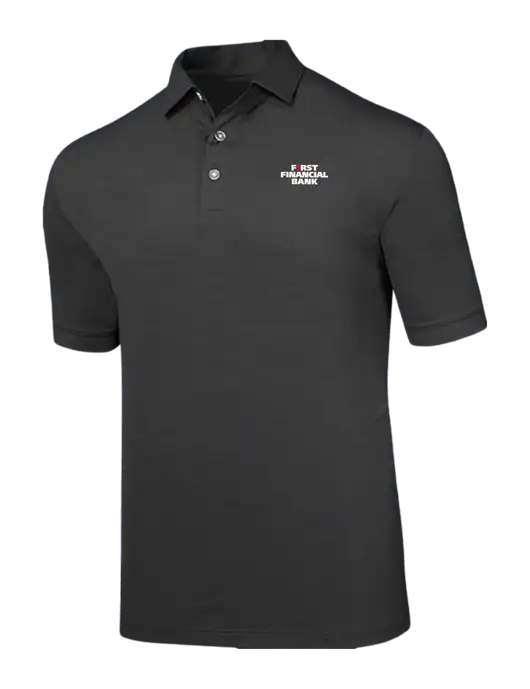 Callaway Black Fashion Tonal Polo w/First Financial Bank Logo