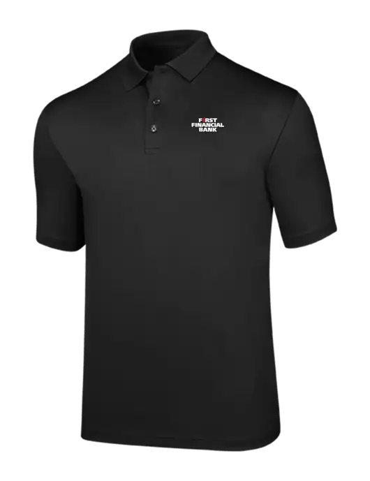 Callaway Opti-Dri Black Chev Polo w/First Financial Bank Logo