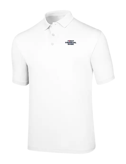 Callaway Opti-Dri White Chev Polo w/First Financial Bank Logo