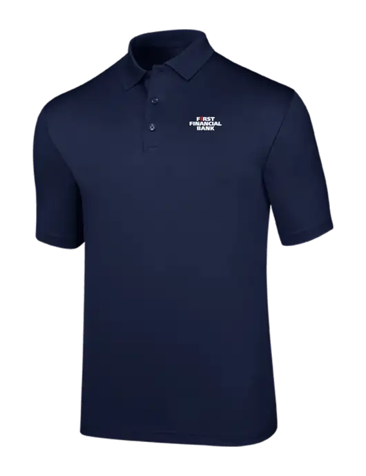 Callaway Opti-Dri Navy Chev Polo w/First Financial Bank Logo