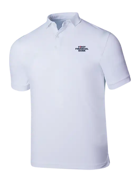 Callaway Ottoman Bright White Polo w/First Financial Bank Logo