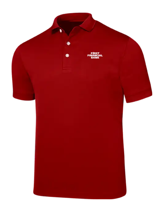 Callaway Ottoman Red Polo w/First Financial Bank Logo