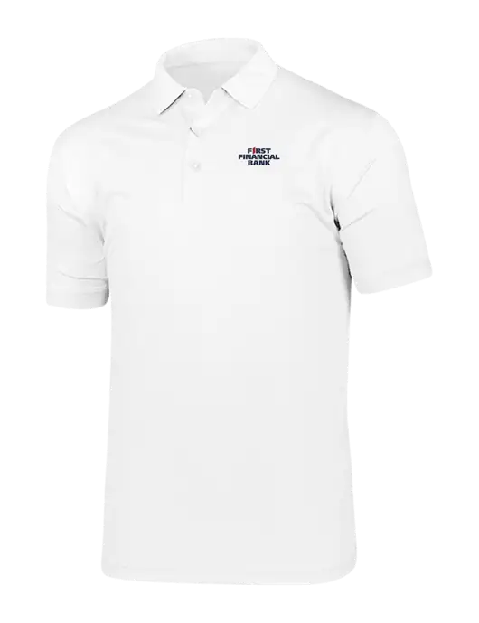 Callaway Vibrant Bright White Ventilated Polo w/First Financial Bank Logo
